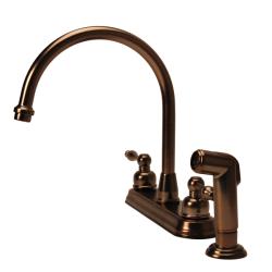 Fontaine 2-handle Widespread High Arc Brushed Bronze Kitchen Faucet 