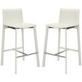 Madison Ave 30-inch White Leather Bar Stool (Set of 2)