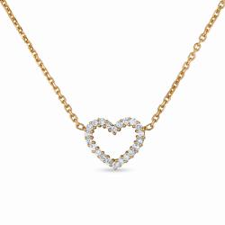 14k Yellow Gold 1/3ct TDW Diamond Heart Necklace (H-I, I1-I2)