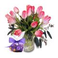 (Valentine's Day Pre-order) Sweets in Bloom Pink Tulips with Godiva Truffles ...