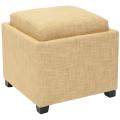 Harrison Gold Viscose Tray Ottoman