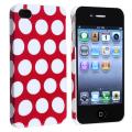 Red with White Dot Rear Snap-on Case for Apple iPhone 4/ 4S