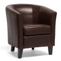 Bourke Dark Brown Leather Modern Club Chair