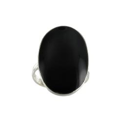Sunstone Sterling Silver Black Agate Oval Ring 