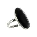 Sunstone Sterling Silver Black Agate Oval Ring