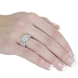 Tressa Silvertone Oval and Round-cut Cubic Zirconia Ring