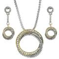Tressa Two-tone Cubic Zirconia Earring and Necklace Set