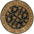 Hand-tufted Alpha Black Oriental Wool Rug (9' Round)