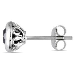 10k White Gold 1ct TDW Black Diamond Stud Earrings