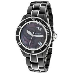 Lucien Piccard Italy Women's 'Celano' Black Ceramic & SS Watch
