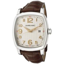 Jean Richard Men's 'TV Screen' Brown Leather Watch