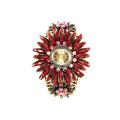 Shihao Women's Gorgeous Red Flower Goldtone Dial Bracelet Watch