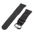 Republic Men's Black Genuine Leather and Black Nylon Watch Strap