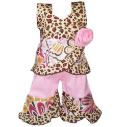 AnnLoren 2-piece Floral/ Leopard American Girl Doll Outfit