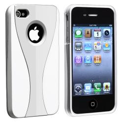 Silver/ White Cup Shape Snap-on Case for Apple iPhone 4/ 4S