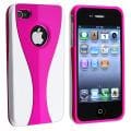 Hot Pink/ White Cup Shape Snap-on Case for Apple iPhone 4/ 4S