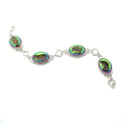 Pearlz Ocean Sterling Silver Window Druzy Oval Bracelet