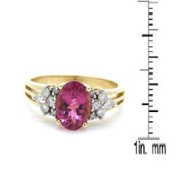 D'sire 10k Gold Pink Tourmaline and 2/9ct TDW Diamond Ring (H-I, I1-I2)