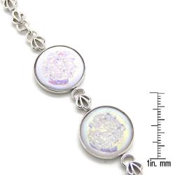 Pearlz Ocean Sterling Silver White Window Druzy Bracelet
