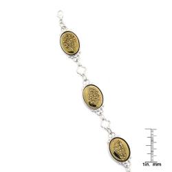 Pearlz Ocean Sterling Silver Golden Window Druzy Oval Bracelet