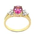 D'sire 10k Gold Pink Tourmaline and 2/9ct TDW Diamond Ring (H-I, I1-I2)