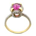 D'sire 10k Gold Pink Tourmaline and 1/3ct TDW Diamond Ring (H-I, I1-I2)