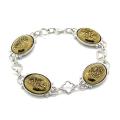 Pearlz Ocean Sterling Silver Golden Window Druzy Oval Bracelet