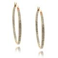 Fusion Rose Gold Overlay 1/4ct TDW Diamond Hoop Earrings (I-J, I2-I3)