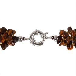 New! Goldtone Tiger's Eye Six-Strand Necklace