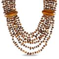 New! Goldtone Tiger's Eye Six-Strand Necklace