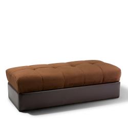 Jackson Brown Leather/ Microfiber Storage Ottoman