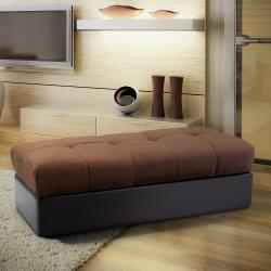Jackson Brown Leather/ Microfiber Storage Ottoman