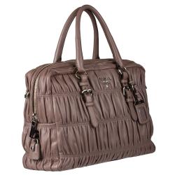 Prada Grey Napa Gaufre Bowler Handbag