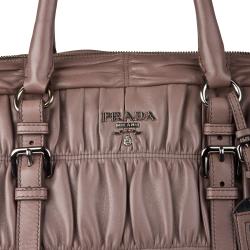 Prada Grey Napa Gaufre Bowler Handbag