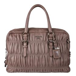 Prada Grey Napa Gaufre Bowler Handbag