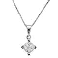 14k White Gold 1/2ct TDW Diamond Composite Necklace (I-J, I2)