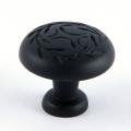 Stone Mill Matte-Black Leaf Cabinet Knob (Pack of 25)