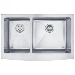 Kraus 33 inch Farmhouse Apron 60/40 Double Bowl 16 gauge Stainless Steel Kitchen Sink