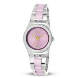 Swatch Women's Pink Stainless Steel Watch 