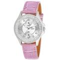 Burgi Women's Diamond Classic Stainless Steel GMT Date Strap Watch