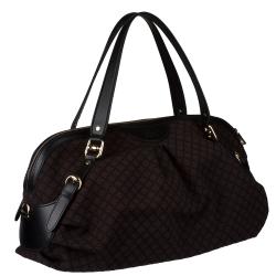 Gucci Black/Dark Brown Canvas Shoulder Bag