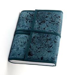 Blue Engraved Cruelty-free Leather Journal (India)