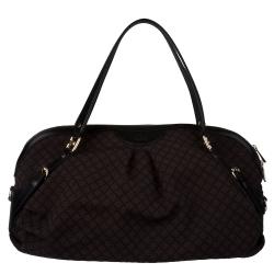 Gucci Black/Dark Brown Canvas Shoulder Bag