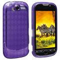 Clear Purple Argyle TPU Rubber Skin Case for HTC T-Mobile myTouch 4G