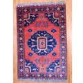 Afghan Hand-knotted Khal Mohammadi Rust/Navy Wool Rug (6'6 x 9'9)
