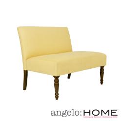 angelo:HOME Bradstreet Washed Buttercream Yellow Upholstered Armless Settee