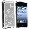 Clear Flower TPU Rubber Skin Case for Apple iPod Touch 4th Gen