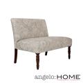 angelo:HOME Bradstreet Vintage Sea Foam Blue Floral Upholstered Armless Settee