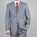 Bertolini Men's Grey Sharkskin Wool/Silk Blend 3-button Suit