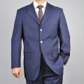 Carlo Lusso Men's Tonal Navy Blue 3-Button Suit